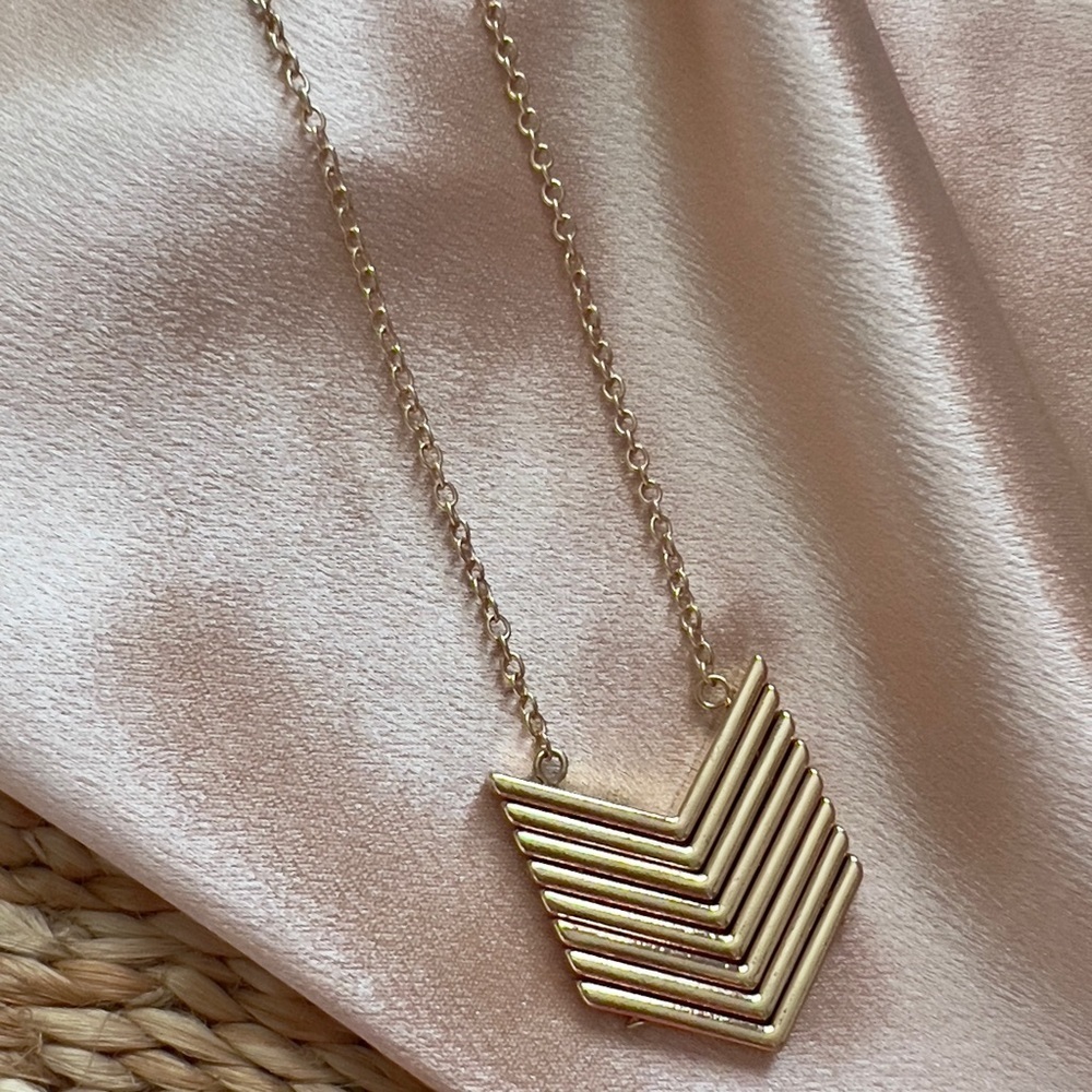 Long Chevron Statement Necklace